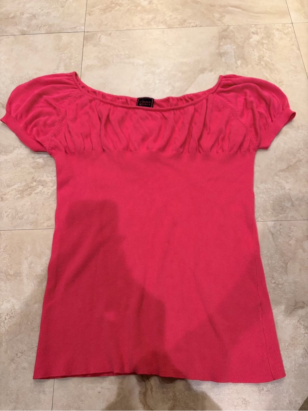 Chico's Pink Short Sleeve Scoop Neck Top